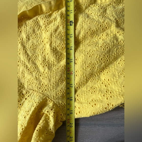 Untuckit For Her Yellow Eyelet 100% Cotton Yellow Color Collared Dress In S10 - Picture 11 of 11